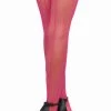 Dreamgirl Glow In The Dark & Neon Stay Up Hot Pink Fishnet Thigh Highs With Backseams