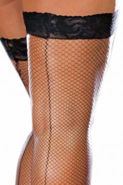 Dreamgirl Stay-Up Black Fishnet Thigh Highs With Backseams 10 Dreamgirl Stay-Up Black Fishnet Thigh Highs With Backseams