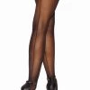Dreamgirl Black Sheer Thigh High Backseam Stockings Hosiery