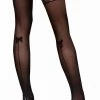 Dreamgirl Black Opaque Thigh Highs With Calf Backseams