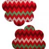 GE Apparel Red Zig Zag Petal Nipple Pasties Accessories