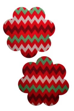 GE Apparel Red Zig Zag Petal Nipple Pasties Accessories