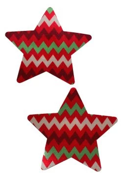 GE Apparel Red Zig Zag Star Nipple Pasties