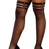 Dreamgirl Fishnet Thigh Highs With Metal Studs