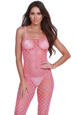 Dreamgirl Neon Pink & Orange Convertible Crotchless Bodystocking