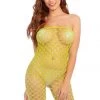 Dreamgirl Bodystocking Lingerie Neon Green Convertible Crotchless Bodystocking