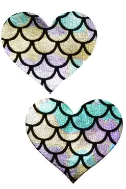 GE Apparel Metallic Mermaid Heart Nipple Pasties