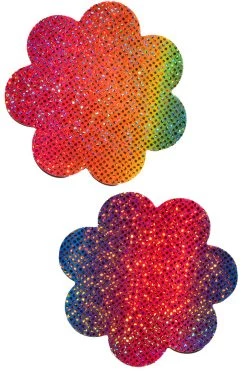 GE Apparel Metallic Sparkle Rainbow Petal Nipple Pasties