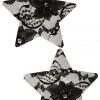 GE Apparel Accessories Star & Black Floral Lace Nipple Pasties