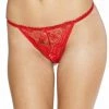 Shirley Of Hollywood Red Scalloped Embroidery Open Front Thong Lingerie