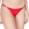 Music Legs Red Thong Panty With O-Rings & Bow