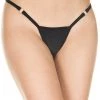Music Legs Lingerie Black Detachable Clip G-String Panty