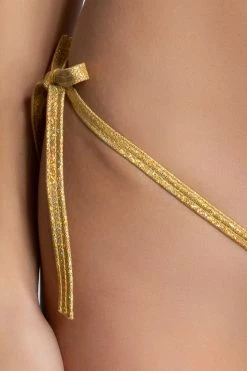 Midnight Ballerina Gold Twinkle Tie Side Thong Bikini Bottoms Dancewear 8 Midnight Ballerina Gold Twinkle Tie Side Thong Bikini Bottoms Dancewear
