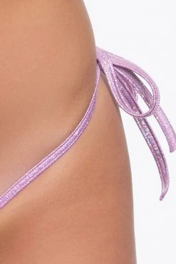 Midnight Ballerina Lilac Twinkle Tie Side Thong Bikini Bottoms