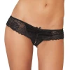 Rene Rofe Lingerie Black Crotchless Lace Boyshort Panty
