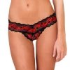 Rene Rofe Crotchless Lace V-Thong - Red 1 Rene Rofe Crotchless Lace V-Thong - Red