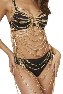 Dreamgirl Lingerie Golden Body Chain Jewelry Chemise