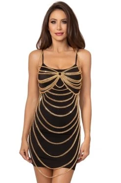 Dreamgirl Lingerie Golden Body Chain Jewelry Chemise