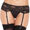 Rene Rofe Black Floral Lace Garter Belt Lingerie 2 Rene Rofe Black Floral Lace Garter Belt Lingerie
