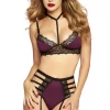 Seven Til Midnight Red Wine Rock Star Bra Set Lingerie