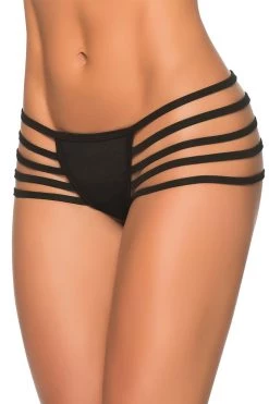 Mapale Black Multi Strap Thong Panty BDSM Lingerie
