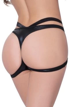 Seven Til Midnight Black Lamé Panty With Cutout Hips