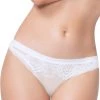 Seven Til Midnight White Wide Elastic Waistband Thong Panty Lingerie