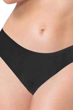 Seven Til Midnight Lingerie Black Shadow Stripe Thong Panty