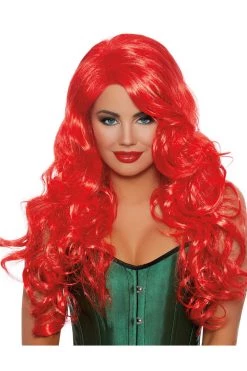 Dreamgirl Exotic Red Long Wavy Wig Costumes