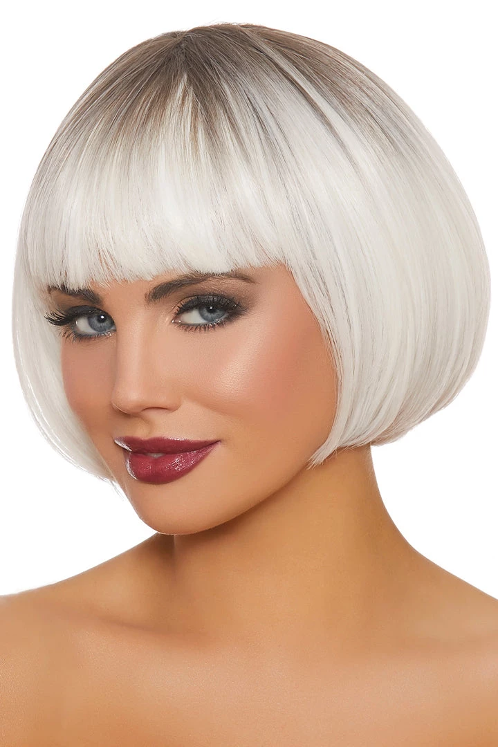 Dreamgirl Costumes White Tip-Dye Bob Wig 3 Dreamgirl Costumes White Tip-Dye Bob Wig