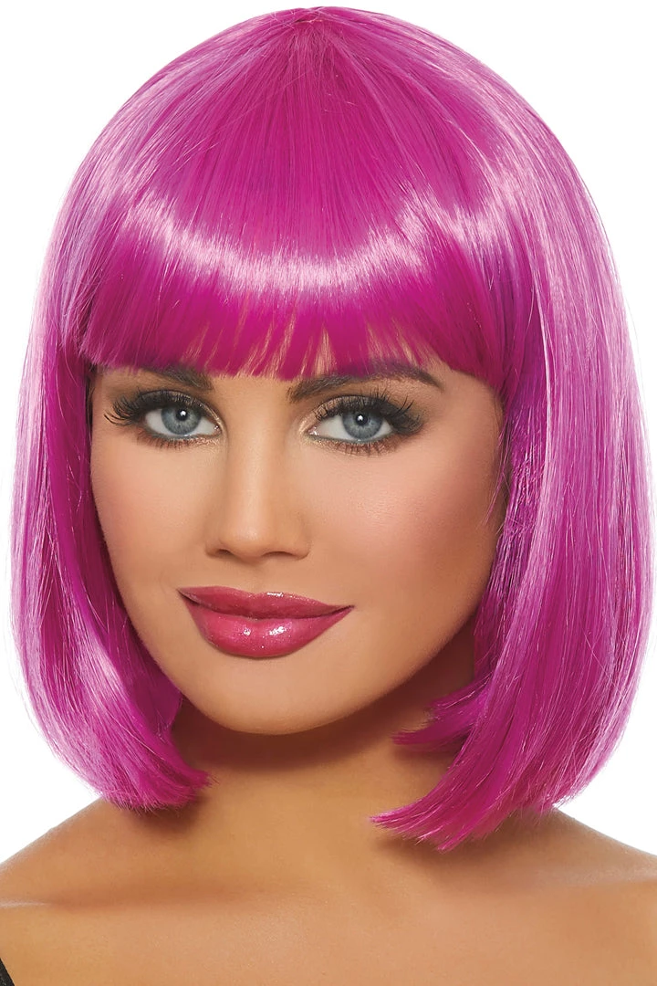 Dreamgirl Bright Magenta Mid-Length Bob Wig Accessories 3 Dreamgirl Bright Magenta Mid-Length Bob Wig Accessories