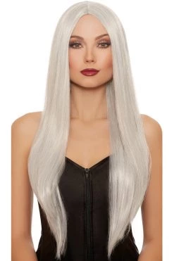Dreamgirl Long Straight Grey Wig Costumes