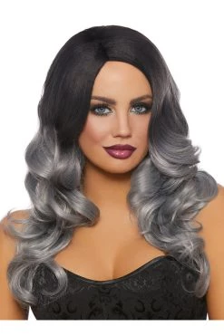 Dreamgirl Black & Grey Ombre Wavy Wig