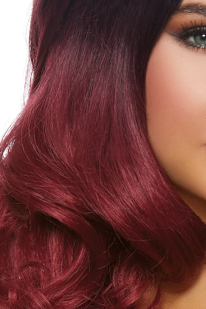 Dreamgirl Costumes Black & Burgundy Curly Long Wig 4 Dreamgirl Costumes Black & Burgundy Curly Long Wig