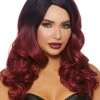 Dreamgirl Costumes Black & Burgundy Curly Long Wig
