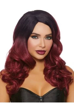 Dreamgirl Costumes Black & Burgundy Curly Long Wig