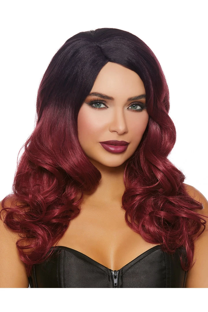 Dreamgirl Costumes Black & Burgundy Curly Long Wig 3 Dreamgirl Costumes Black & Burgundy Curly Long Wig