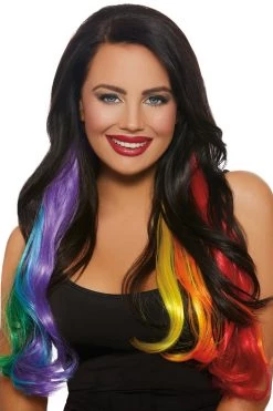 Dreamgirl Rainbow Clothing 24" Long Wavy Rainbow Hair Extensions