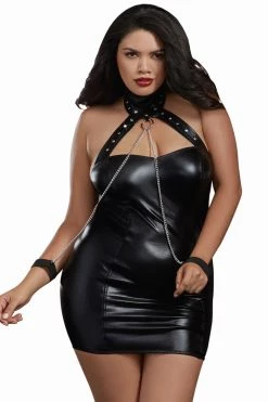 Dreamgirl Punish Me Black Mini Dress With Cuffs
