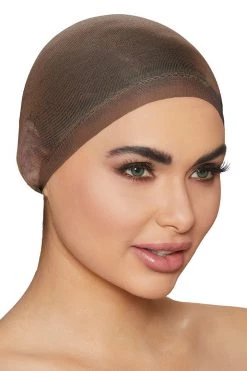 Dreamgirl Barely There Brown Wig Cap Hosiery