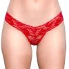 Be Wicked Classic Red Lace Thong Panty Lingerie