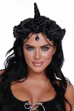 Dreamgirl Costumes Black Unicorn Headpiece Costume Accessory