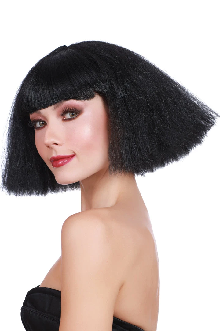 Dreamgirl Black Crimped Wedge Short Wig Costumes 3 Dreamgirl Black Crimped Wedge Short Wig Costumes