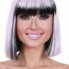 Dreamgirl Black & Pink Blunt Cut Mid-Length Wig Costumes