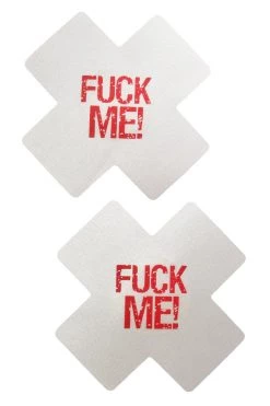 GE Apparel White & Red Fuck Me Nipple Pasties Accessories