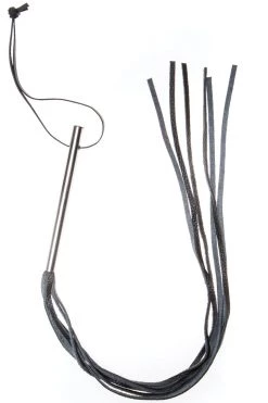 Allure Leather Whip With Metal Handle
