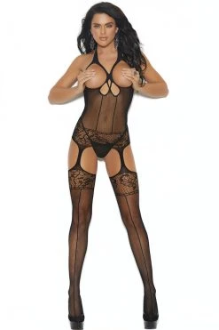 Elegant Moments Open Cup Bustier Bodystocking Lingerie 9 Elegant Moments Open Cup Bustier Bodystocking Lingerie