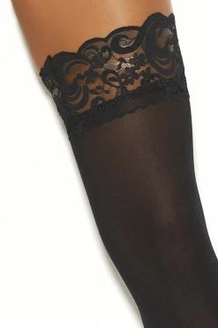 Elegant Moments Stay Up Everyday Lace Top Opaque Thigh Highs