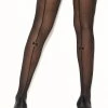 Elegant Moments Black Sheer Thigh Highs With Silicone Lace Tops