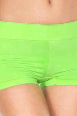 Music Legs Stretch Booty Shorts - Neon Green Booty Shorts & Bottoms